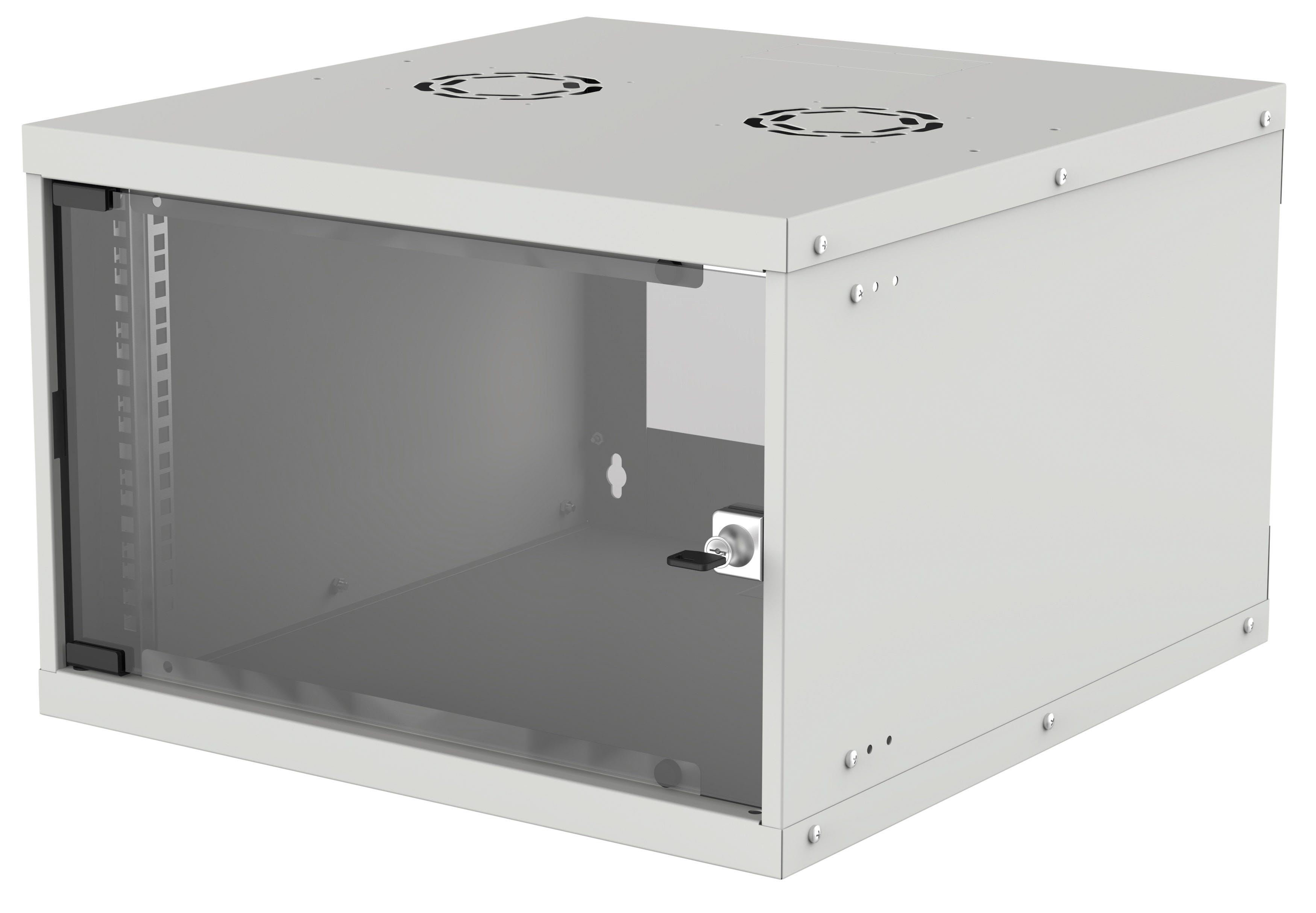 INTELLINET 48,26cm 19Zoll Wandverteiler Basic Line 6 HE 353 x 540 x 560 mm H x B x T Flatpack Schutzklasse IP20 grau