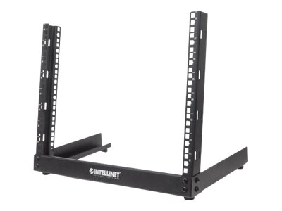 INTELLINET 48,3cm 19Zoll Laborgestell 2-Pfosten Desktop-Laborgestell 12 HE Flatpack schwarz
