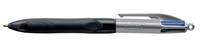 BIC 4-Farben-Kugelschreiber 4 Colours GRIP PRO schwarz/grau, Schreibfarbe: schwarz, blau, rot, grÃ¼n, 1 St.