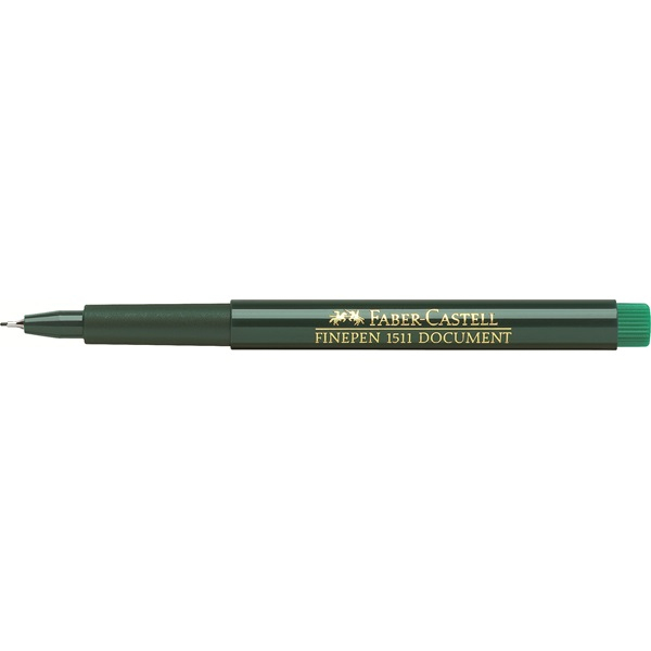 FABER-CASTELL Document 1511 Fineliner gruen 0,4 mm, 10 St.