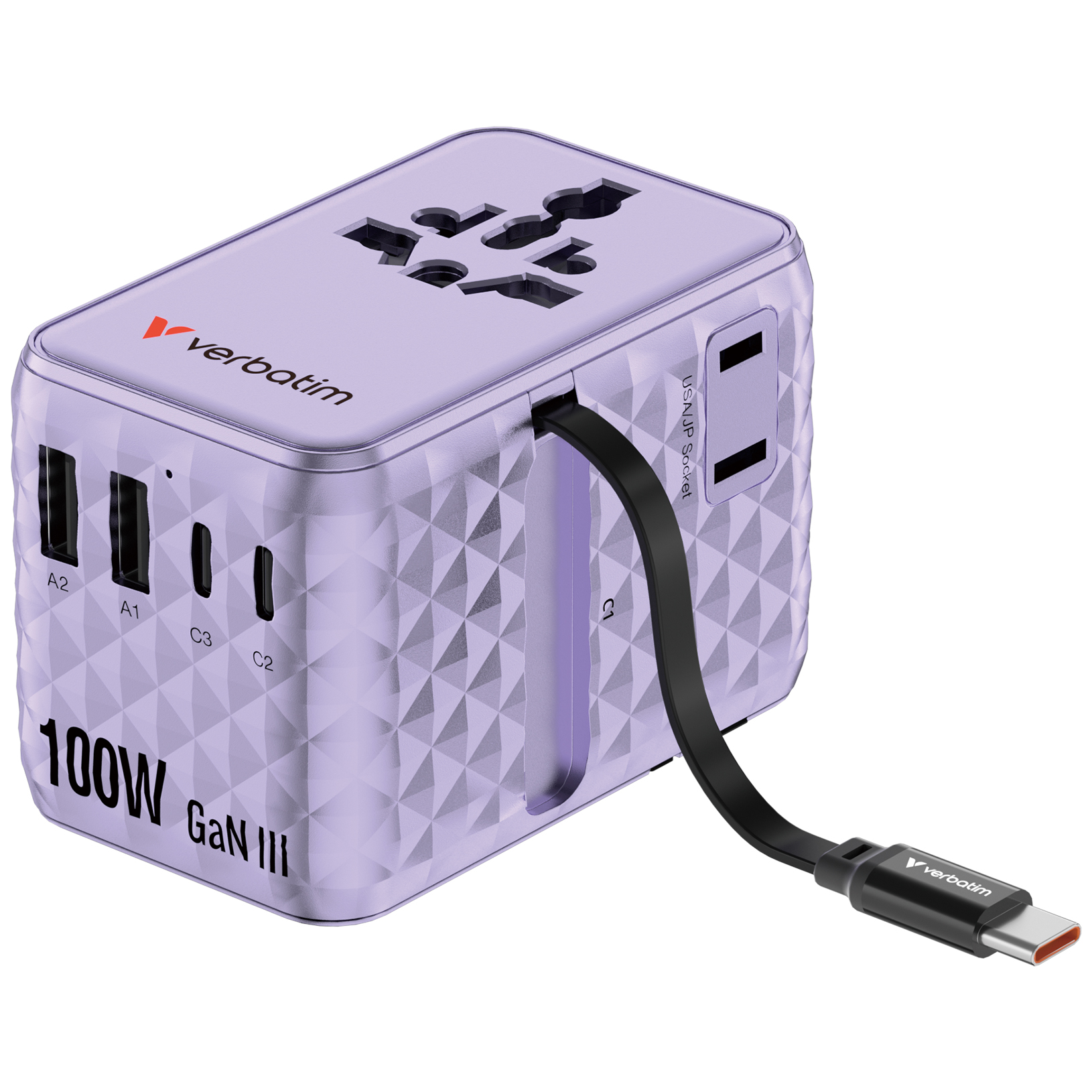 Verbatim 30193 Chargen Travel 100W Purple