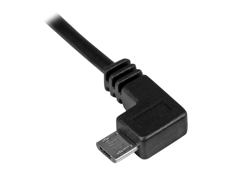 StarTech MicroUSB ChargeandSync Cable MM LeftAngle MicroUSB 24 AWG 05 m