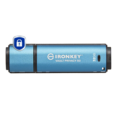 KINGSTON 32GB IronKey Vault Privacy 50 USB AES256 Encrypted FIPS 197