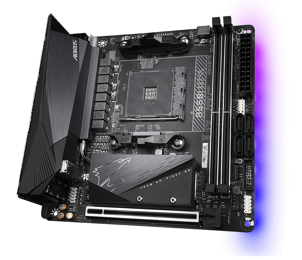 GIGABYTE B550I AORUS PRO AX AM4 DDR4 2xM2 4xSATA WiFi DP HDMI mITX MB