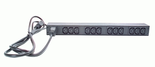 APC Basic RackMount PDU Rack AC 208230V input IEC 60320 C20 output connectors 12 power IEC 60320 C13 1U 19 2,49m cord BK