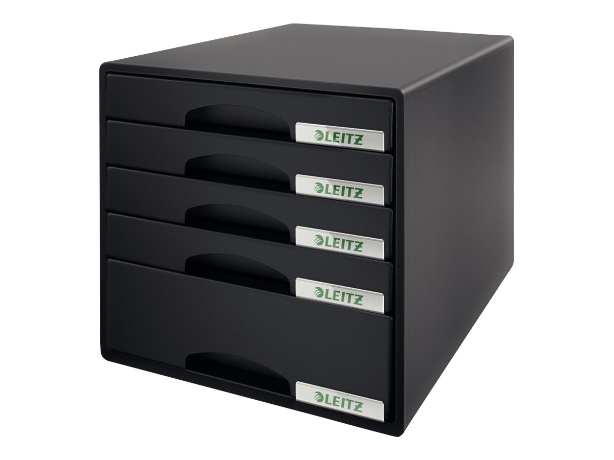 LEITZ Schubladenbox Plus  schwarz 52110095, DIN A4 mit 5 Schubladen
