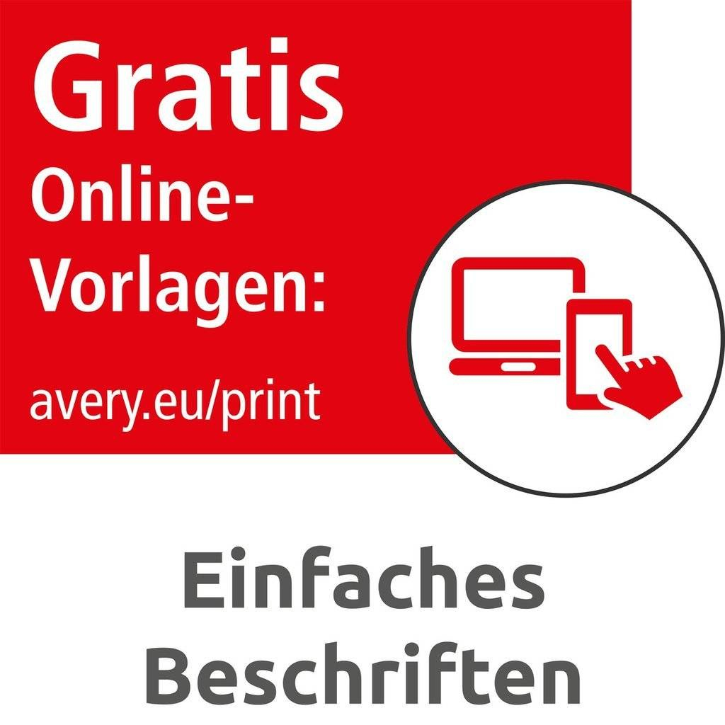 1.200 AVERY Zweckform Etiketten 3424 weiÃ 105,0 x 48,0 mm