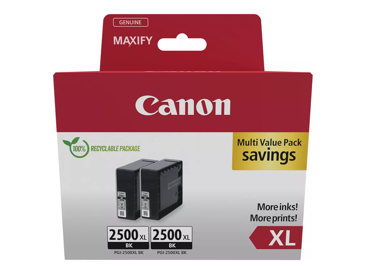 Canon PGI-2500 XL BK TWIN  schwarz Druckerpatronen, 2er-Set