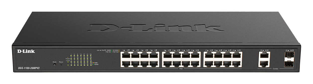 D-Link DGS-1100-26MPV2 Smart PoE 24 GE