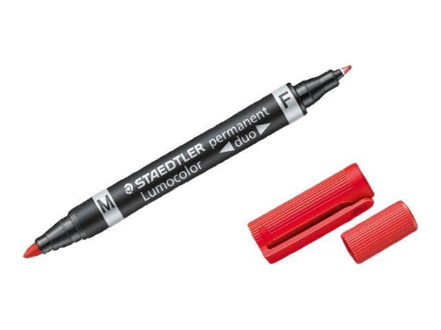 STAEDTLER Lumocolor duo Permanentmarker farbsortiert 0,6 - 1,5 mm, 4 St.