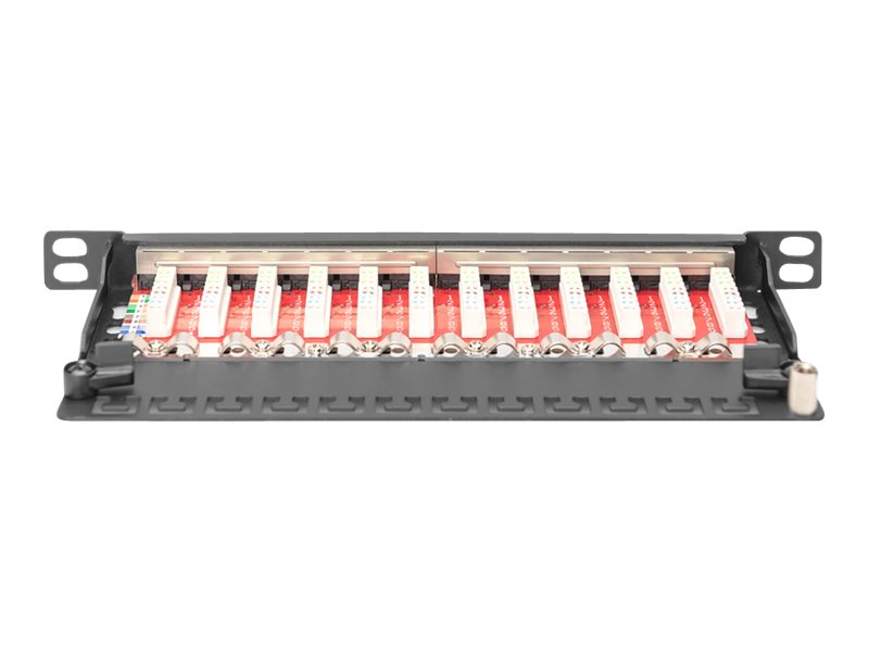 DIGITUS CAT 6A Patch Panel, geschirmt,12Port 12HE, schwarz