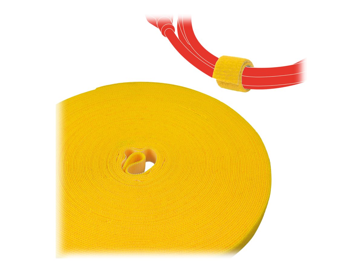 LABEL THE CABLE Klettband ROLL STRAP PRO gelb 25,0 m x 1,6 cm, 1 St