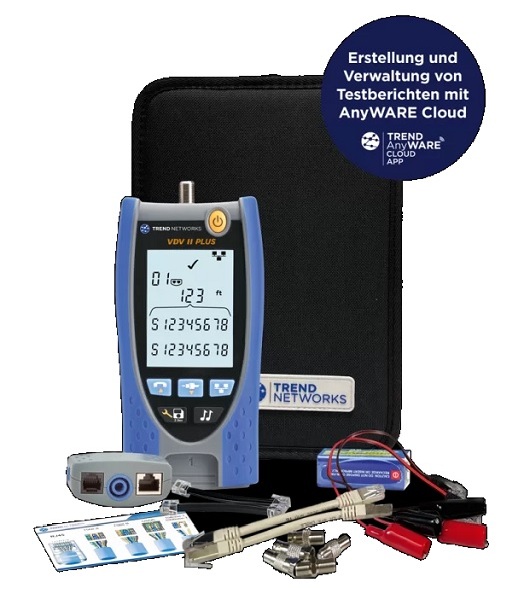 TREND Networks VDV II Plus BT Kabeltester mit Längenmessung