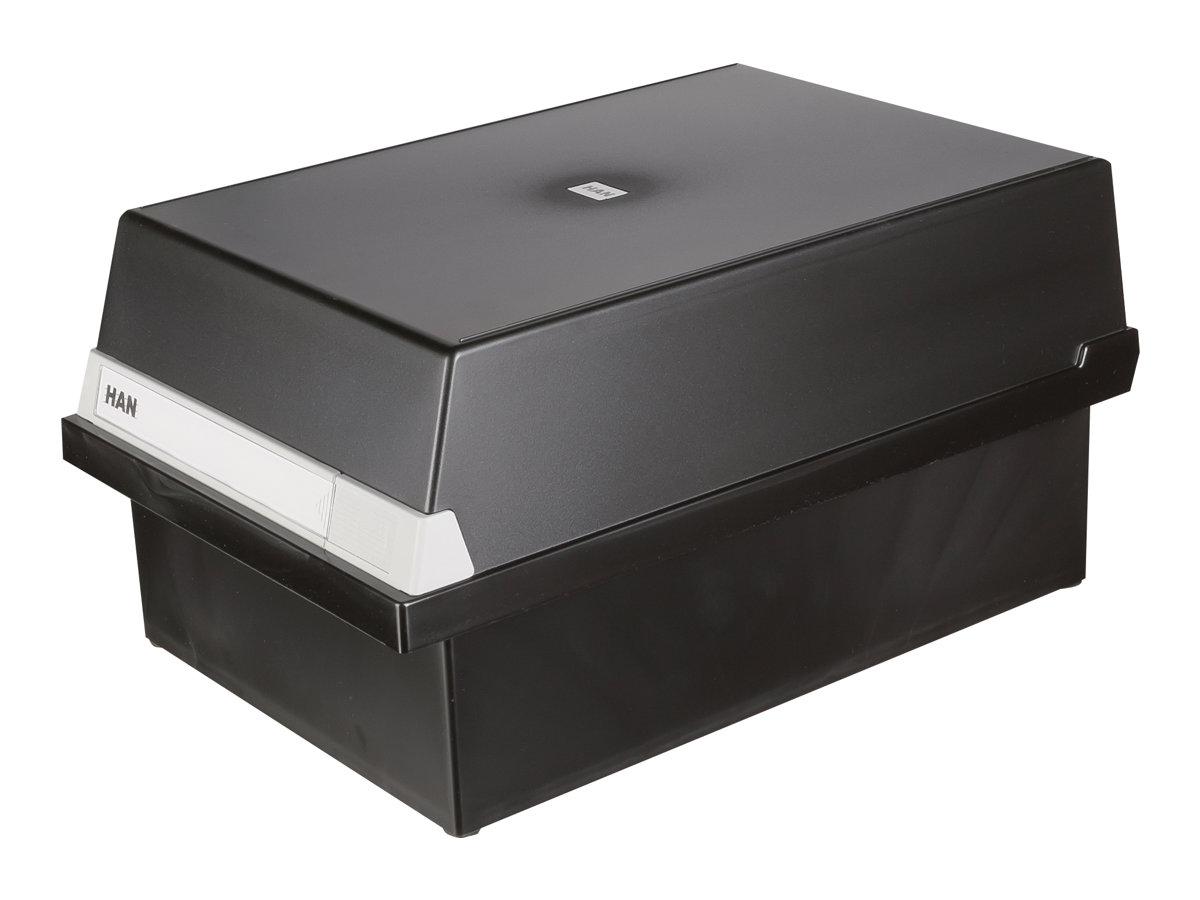 HAN Karteikasten DIN A5 fuer 1.300 Karteikarten schwarz mit Deckel HAN Karteikasten DIN A5 fuer 1.300 Karteikarten schwarz mit Deckel