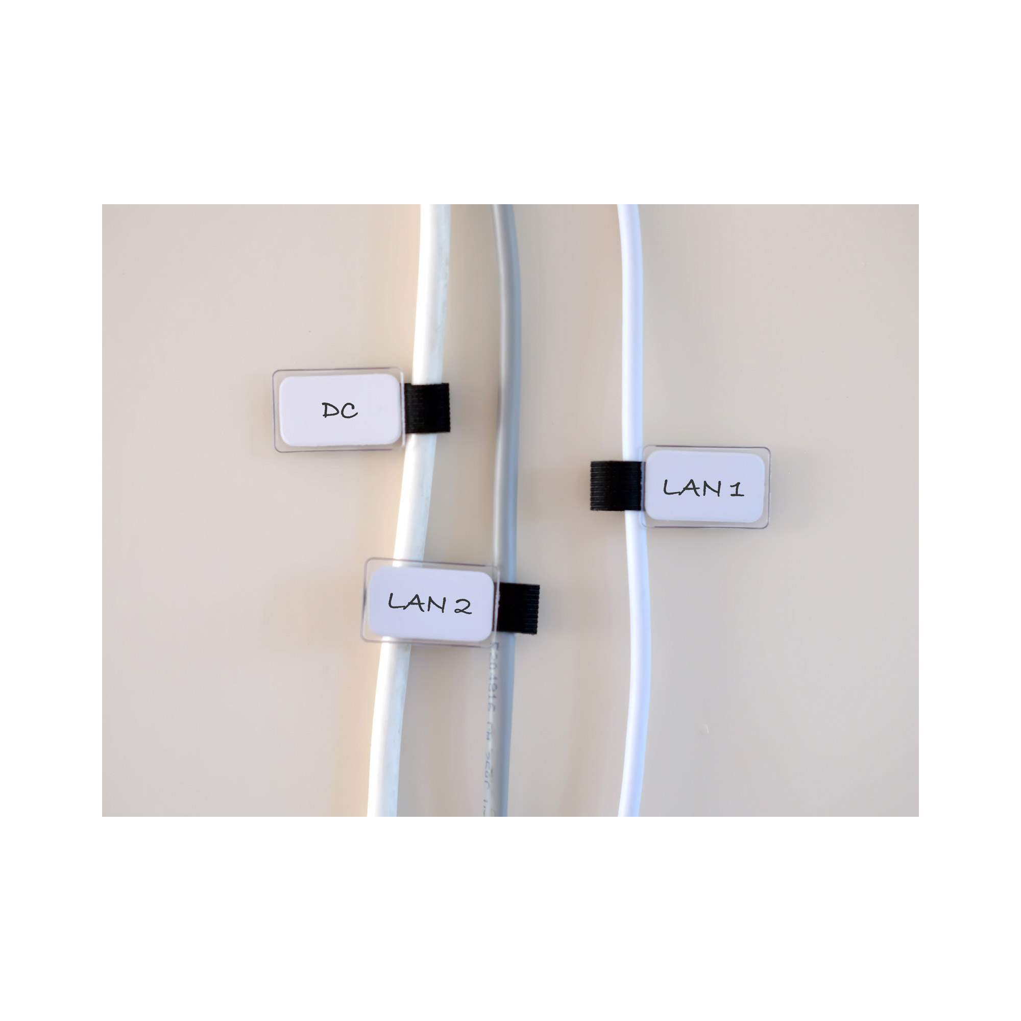 10 LABEL THE CABLE Klettkabelbinder MINI TAGS schwarz