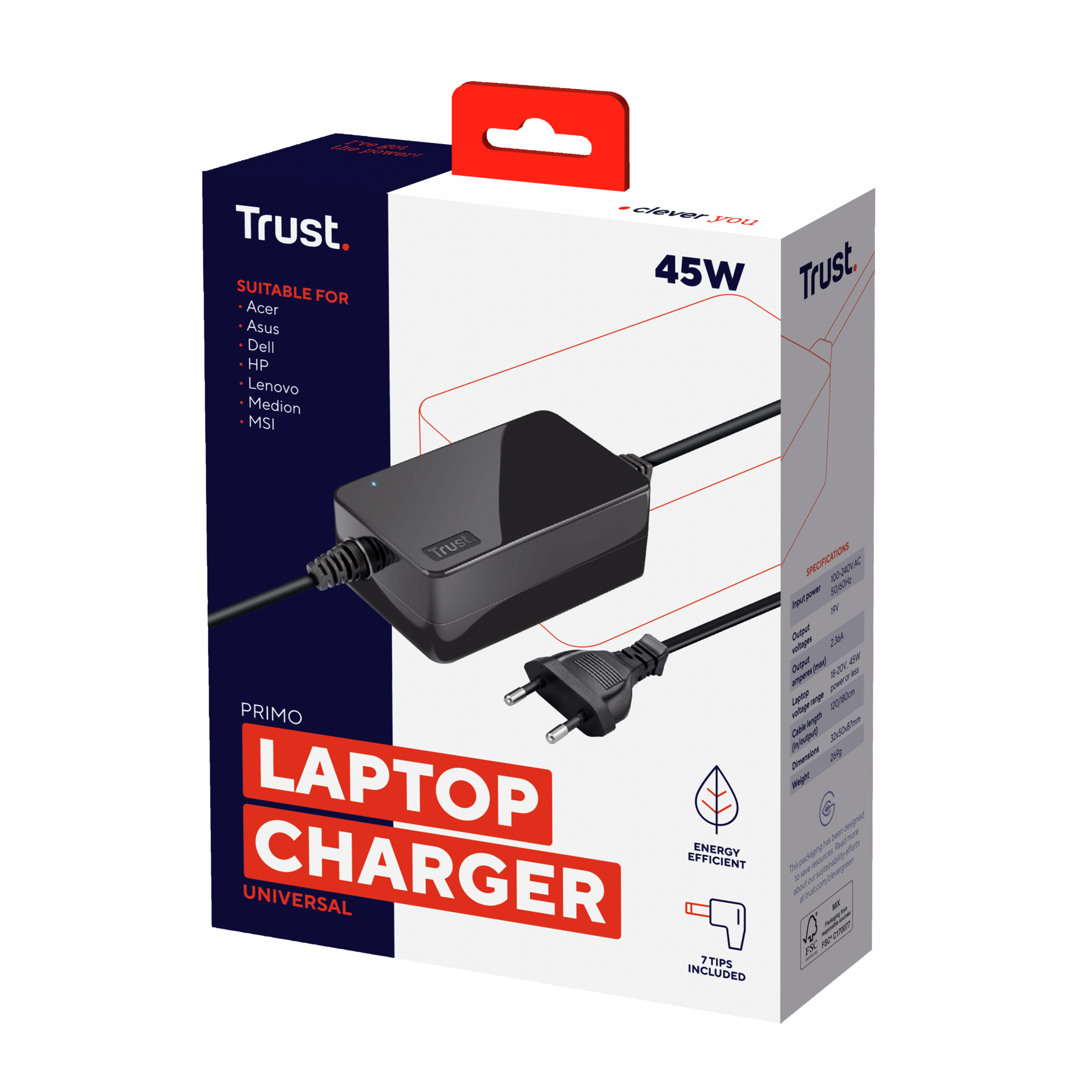 21904 TRUST PRIMO USB LADEGERAET 19V