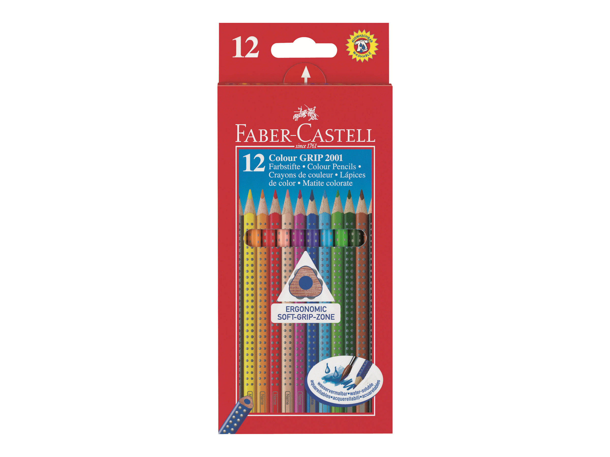 12 FABER-CASTELL Colour GRIP Buntstifte farbsortiert