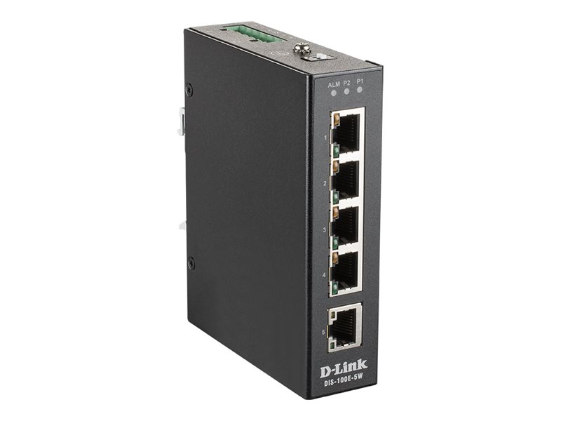 D-LINK DIS-100E-5W 5-Port Unmanaged Layer2 Fast Ethernet Industrie Switch 5x 10/100Base-T(X)-Ports fuer extreme Temperaturen