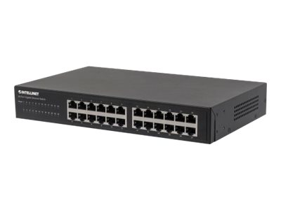 INTELLINET 24-Port Gigabit Ethernet Switch 24x 10/100/1000 Mbit/s RJ45-Ports Desktop 48,3 cm 19 Zoll Rackmount Metall INTELLINET 24-Port Gigabit Ethernet Switch 24x 10/100/1000 Mbit/s RJ45-Ports Desktop 48,3 cm 19 Zoll Rackmount Metall