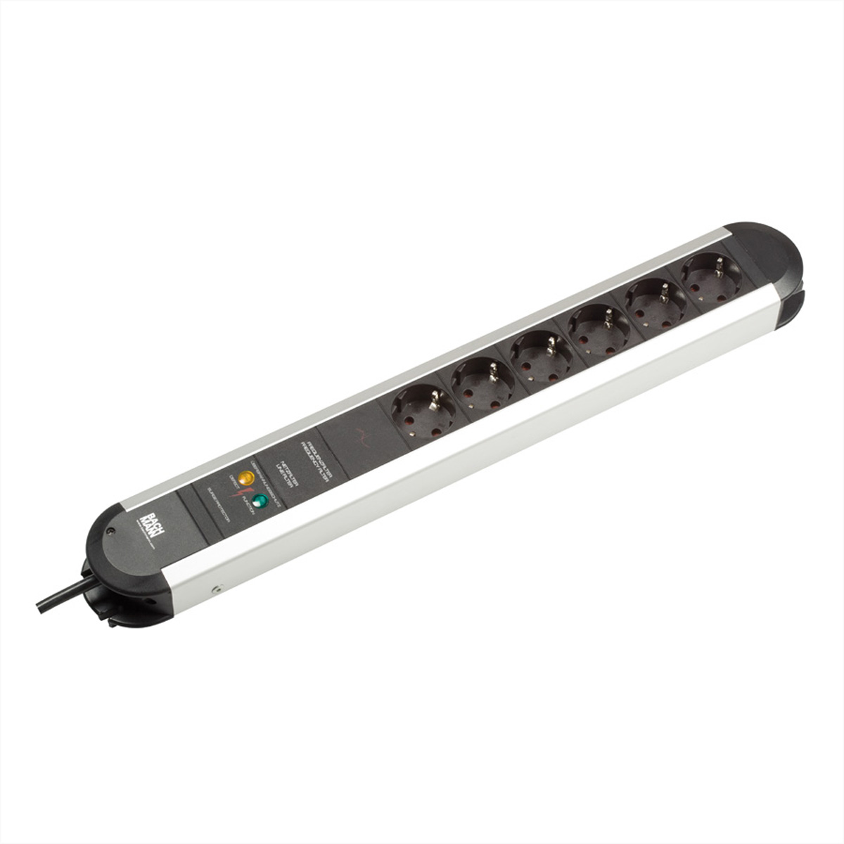 Bachmann Steckdosenleiste PRIMO ALU ?SS, 6-fach, schwarz, 2,0m, mit Schalter