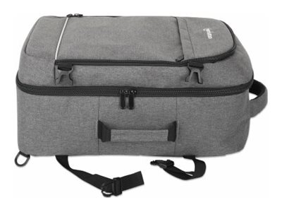 MANHATTAN Rome Notebook-Rucksack mit 2 Fächern für Laptops bis 43,9cm 17,3Z und Tablets bis 27,9cm 11Z 3 herausnehmbare Etuis grau