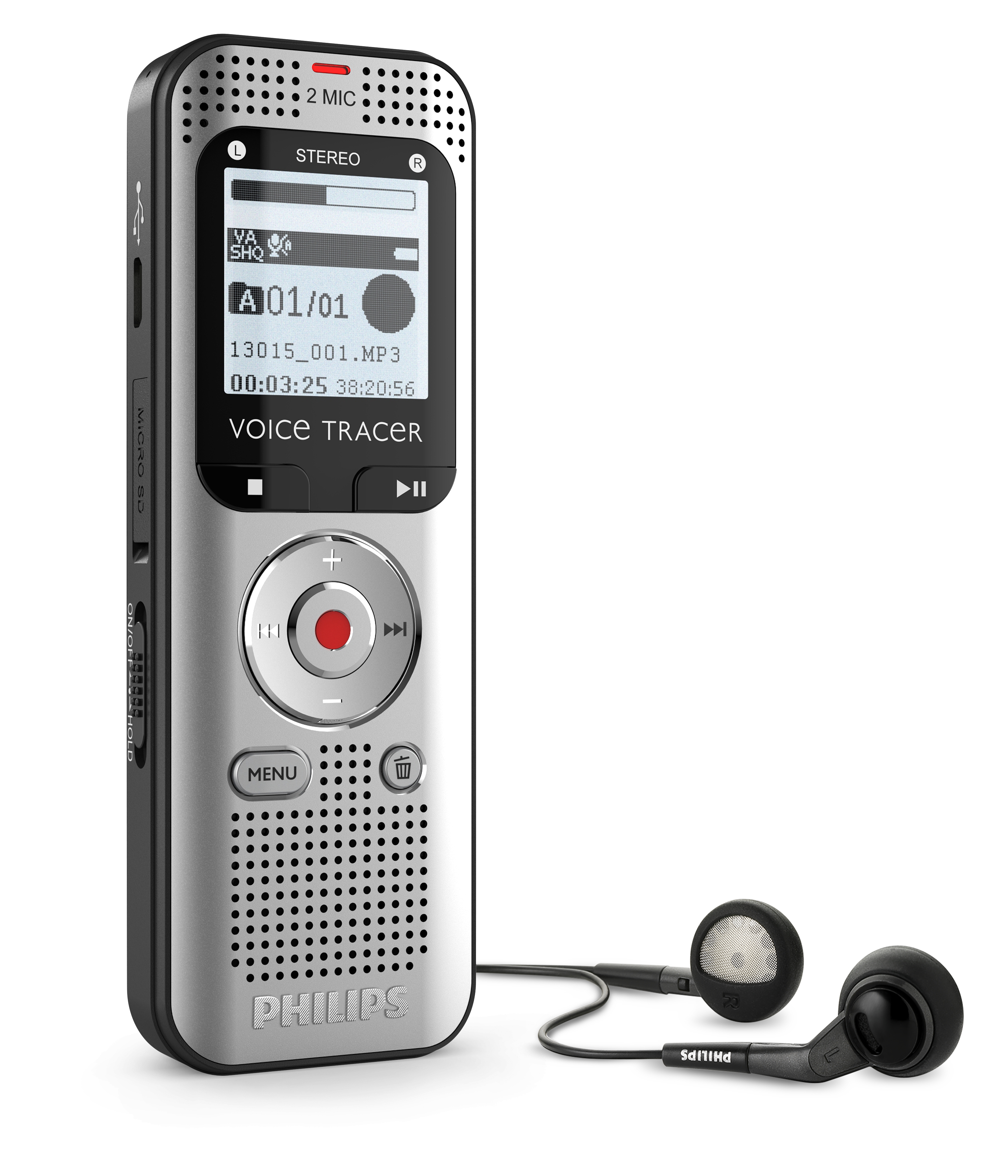 PHILIPS DVT2015 mit automatischer Spracherkennung digitales DiktiergerAet 8 GB