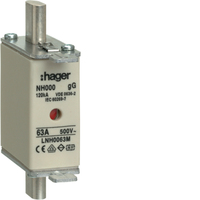 Hager NH-Sicherungseinsatz LNH0063M NH000 gG 500V 63A K-Melder Hager NH-Sicherungseinsatz LNH0063M NH000 gG 500V 63A K-Melder
