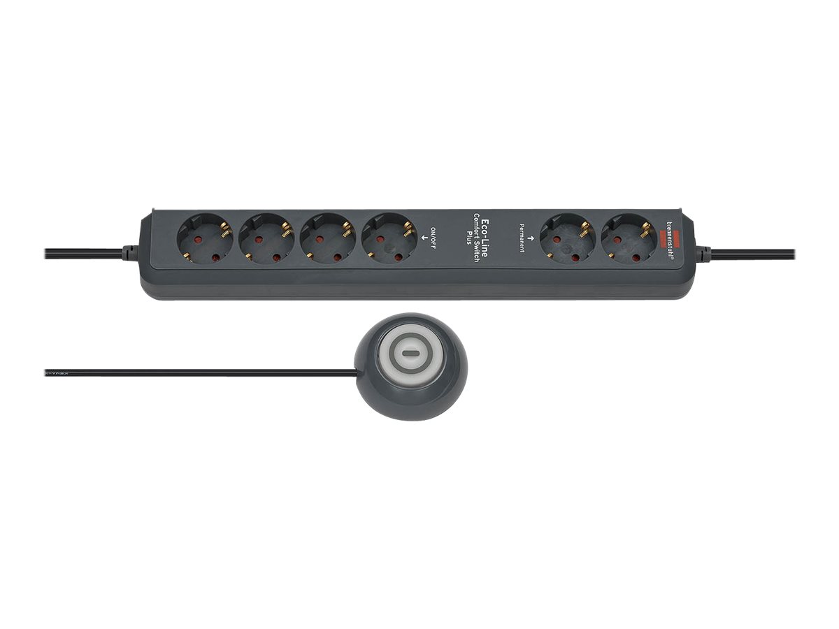 brennenstuhl Eco-Line Comfort Switch Plus 6-fach Steckdosenleiste mit FuÃschalter 1,5 m schwarz brennenstuhl Eco-Line Comfort Switch Plus 6-fach Steckdosenleiste mit FuÃschalter 1,5 m schwarz