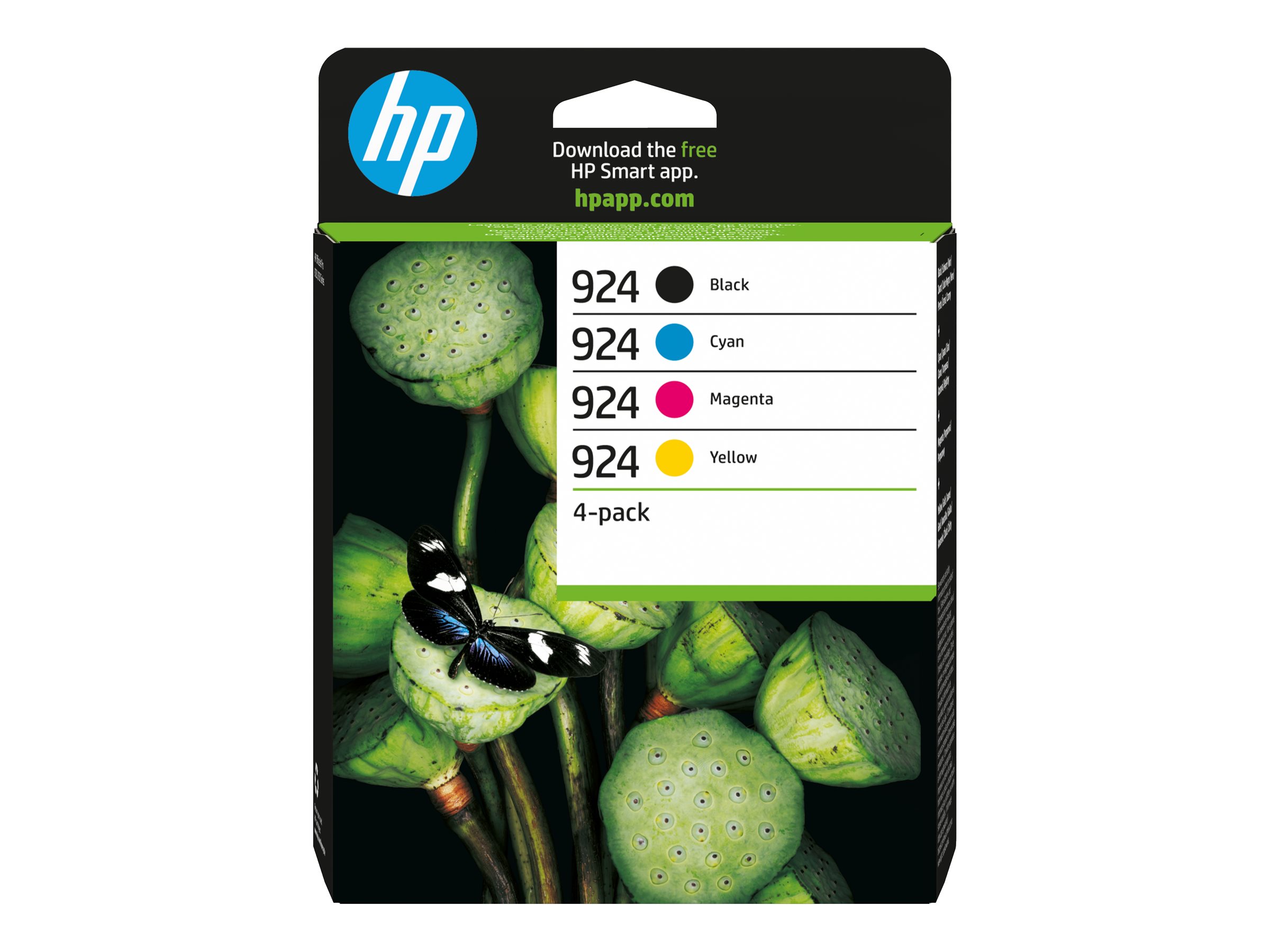 HP 924 (6C3Z1NE) schwarz, cyan, magenta, gelb Druckerpatronen, 4er-Set