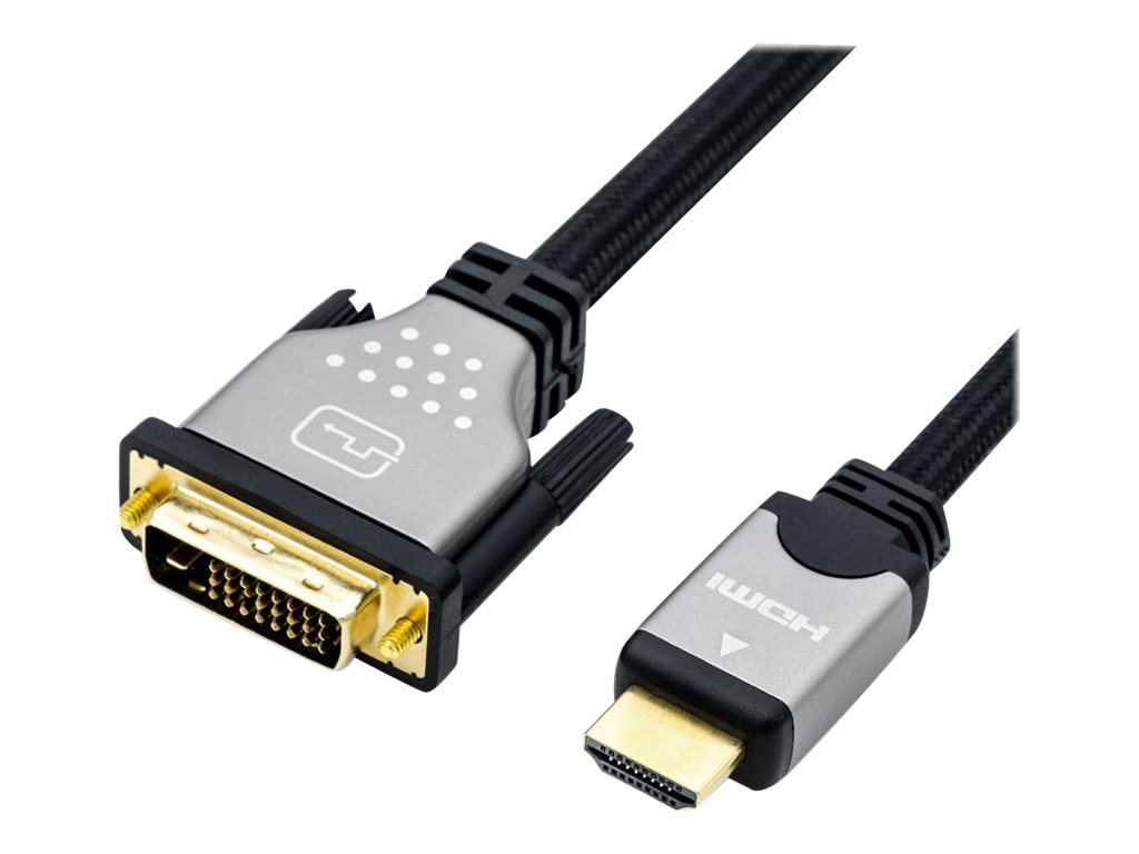 ROLINE Monitorkabel DVI HDMI STST dual link schwarz silber 3m
