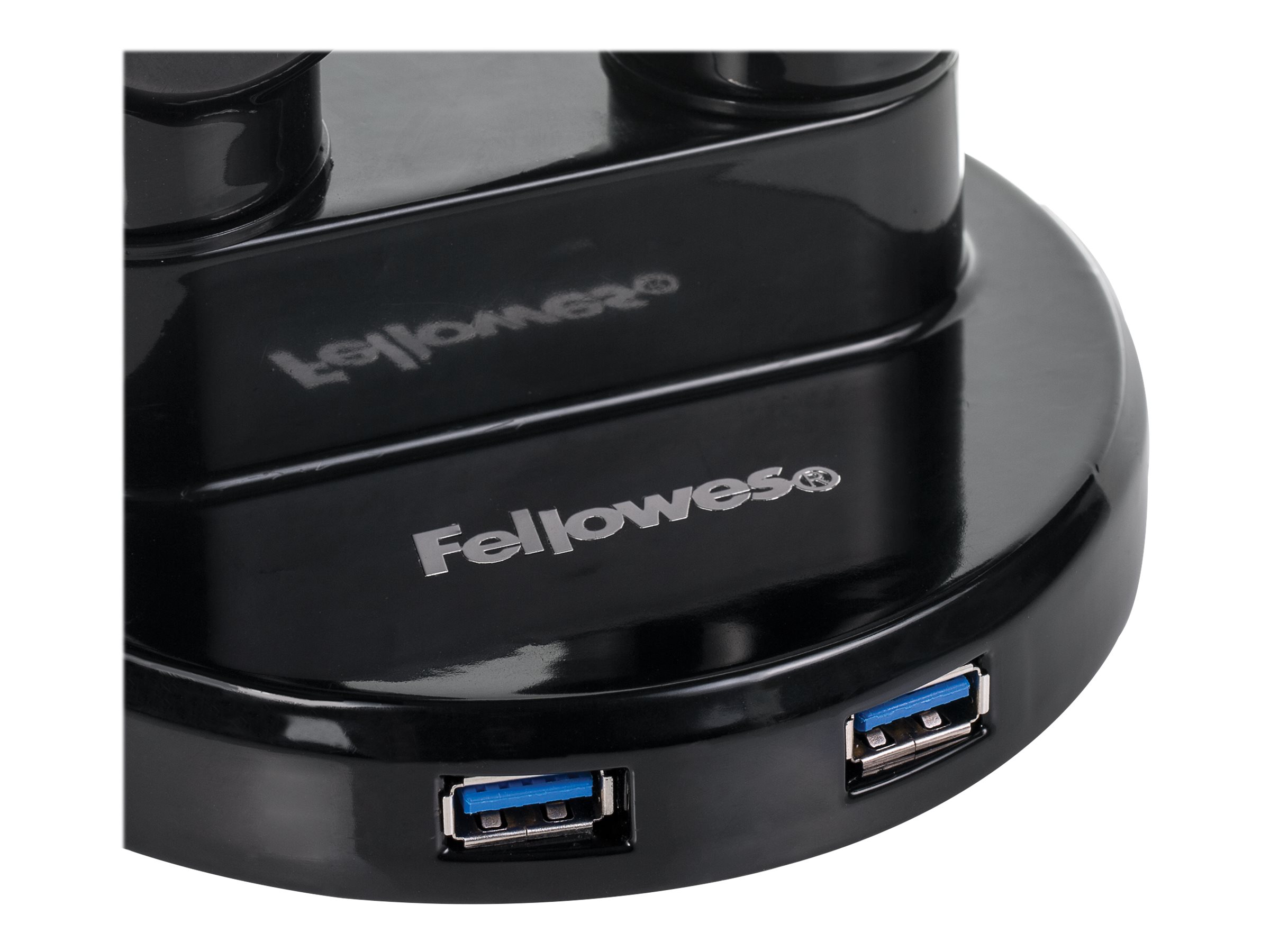 Fellowes Monitor-Halterung Platinum Series 8042601 schwarz fuer 3 Monitore, Tischklemme, Tischbohrung