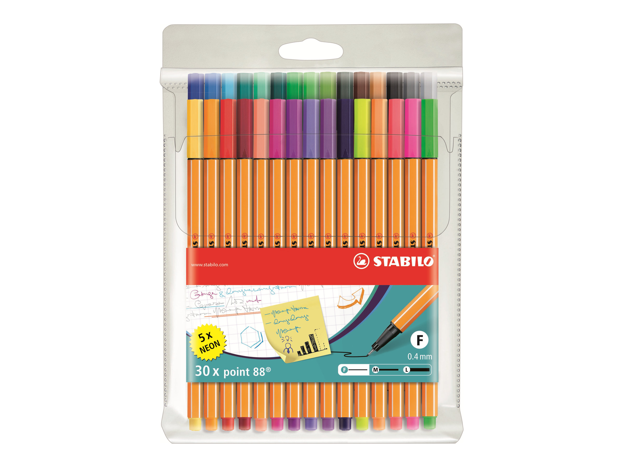 STABILO Point 88 Fineliner farbsortiert 0,4 mm, 30 St. STABILO Point 88 Fineliner farbsortiert 0,4 mm, 30 St.