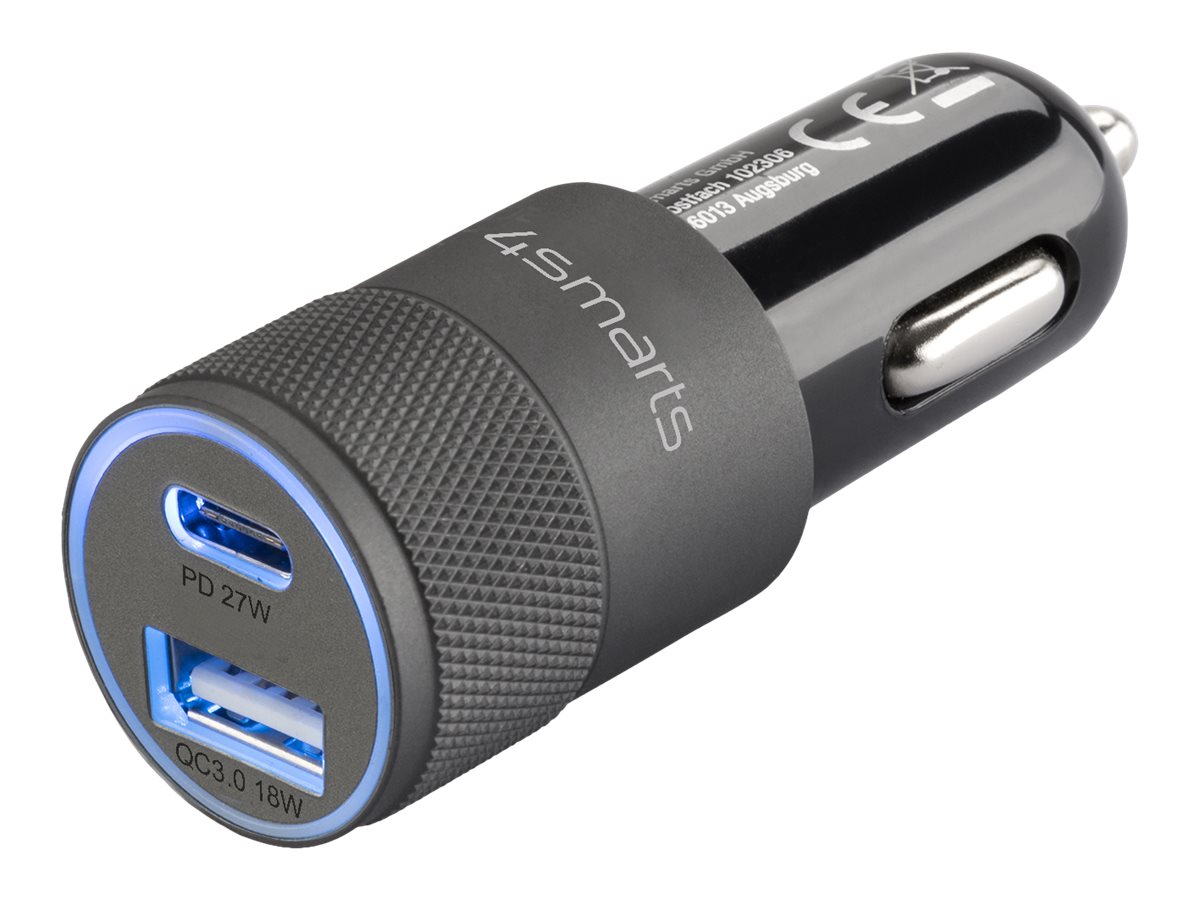 4smarts Auto Ladeger?t Rapid+ mit Quick Charge und PD 27W schwarz