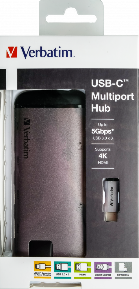 49142 VERBATIM Hub USBC HDMI RJ45