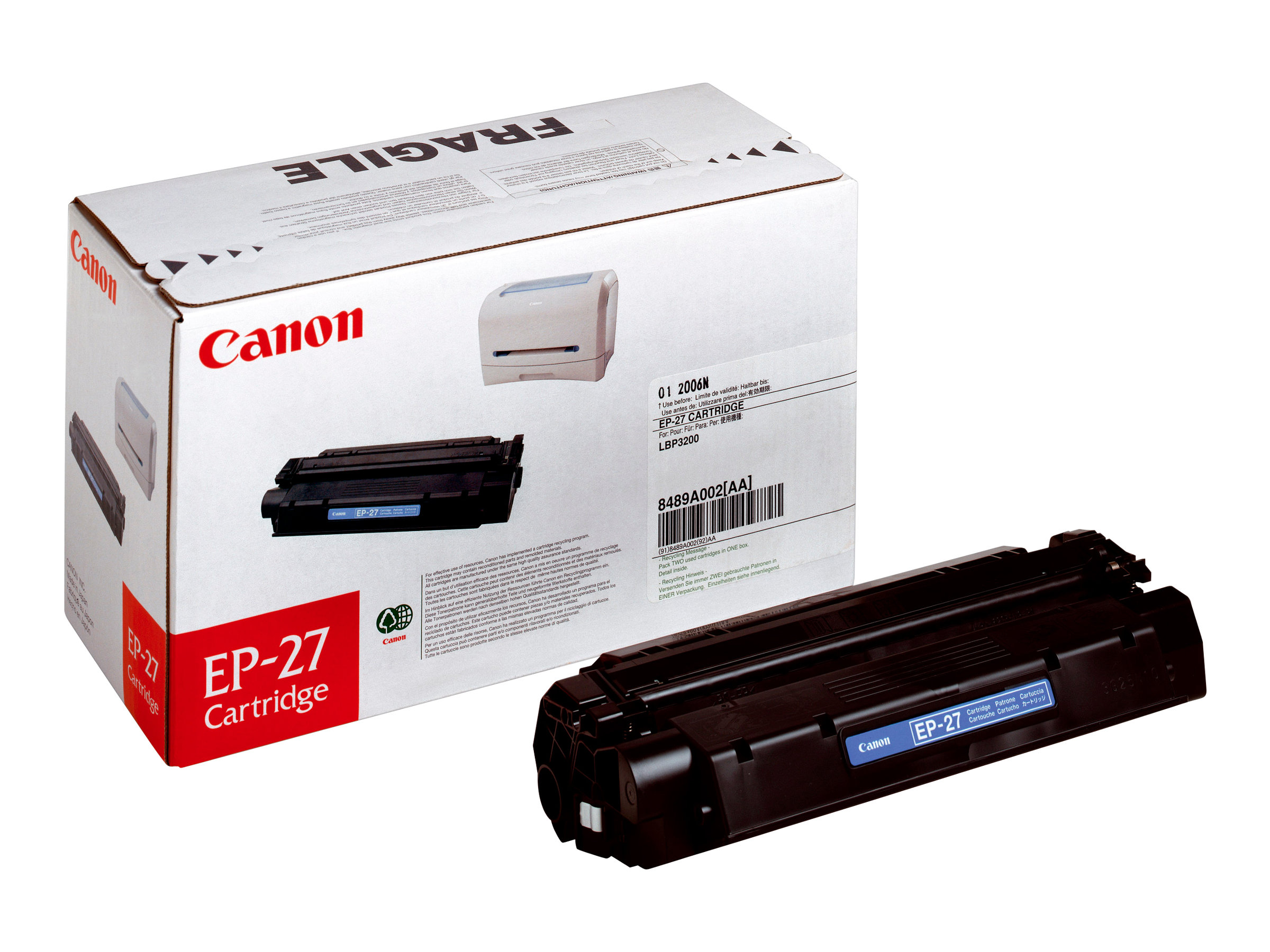 CANON EP-27 Toner schwarz hohe Kapazität 2.500 Seiten 1er-Pack CANON EP-27 Toner schwarz hohe Kapazität 2.500 Seiten 1er-Pack