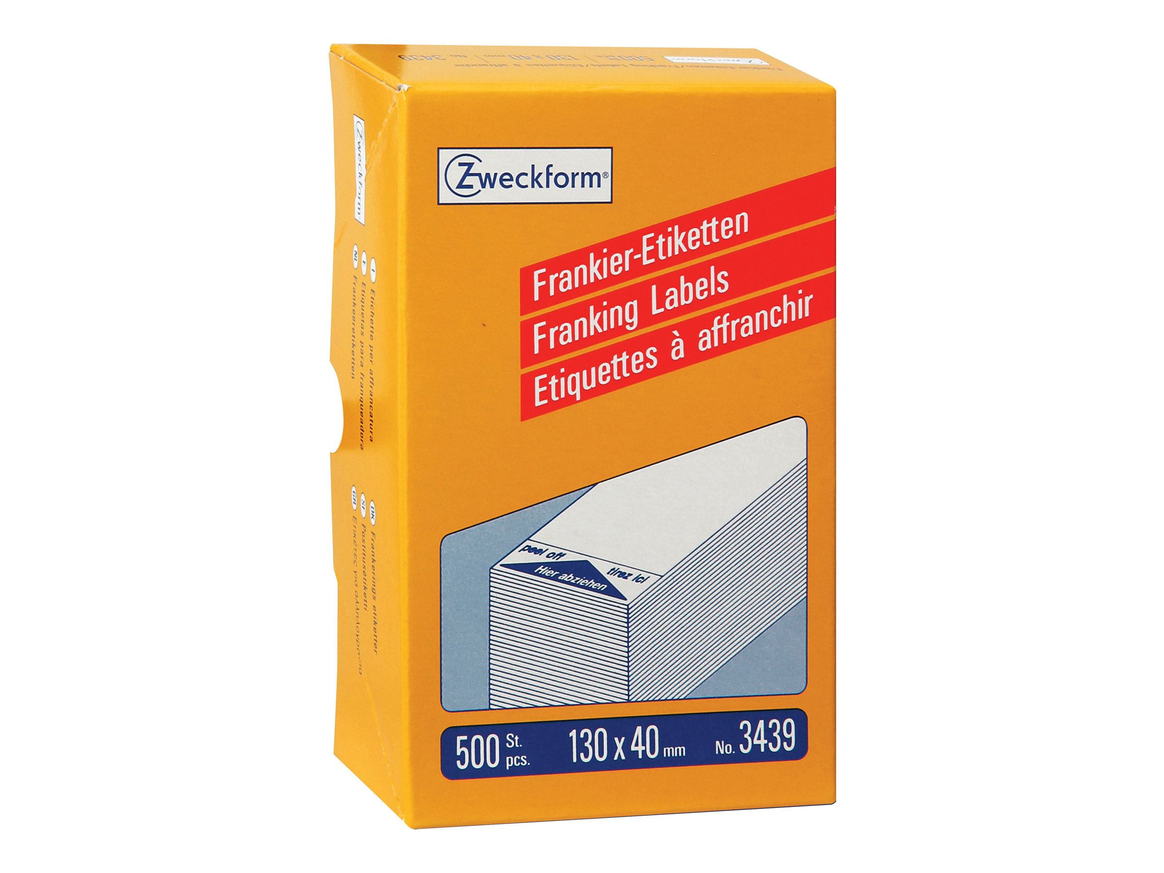 500 AVERY Zweckform Frankieretiketten 3439 weiss 130,0 x 40,0 mm 500 AVERY Zweckform Frankieretiketten 3439 weiss 130,0 x 40,0 mm