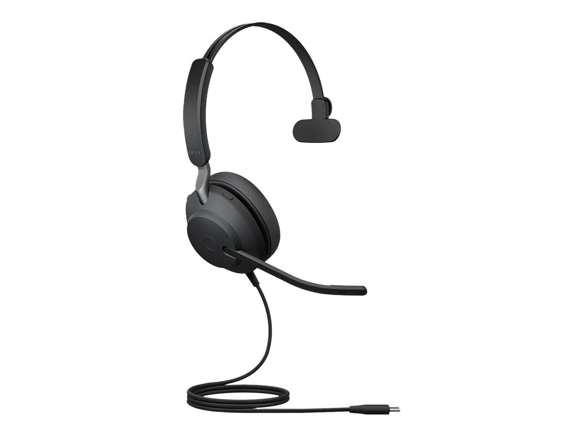 JABRA Evolve2 40 SE UC Mono Headset on-ear wired USB-C noise isolating Optimised for UC