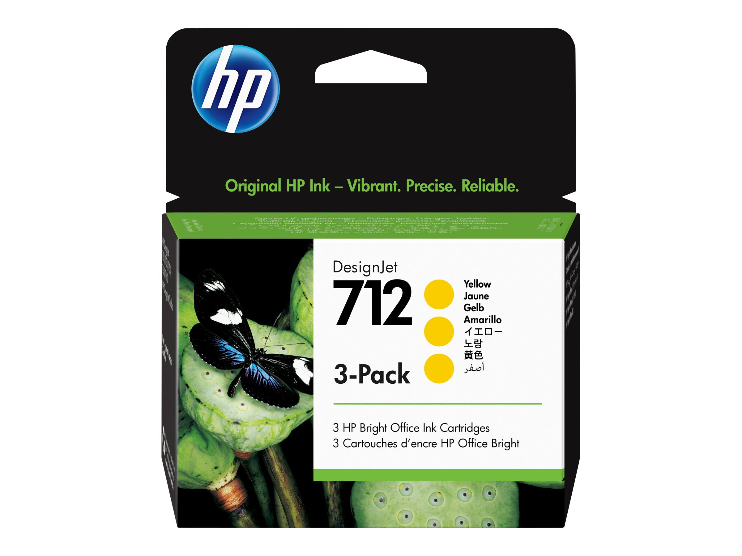 HP 712 (3ED79A) gelb Druckerpatronen, 3er-Set