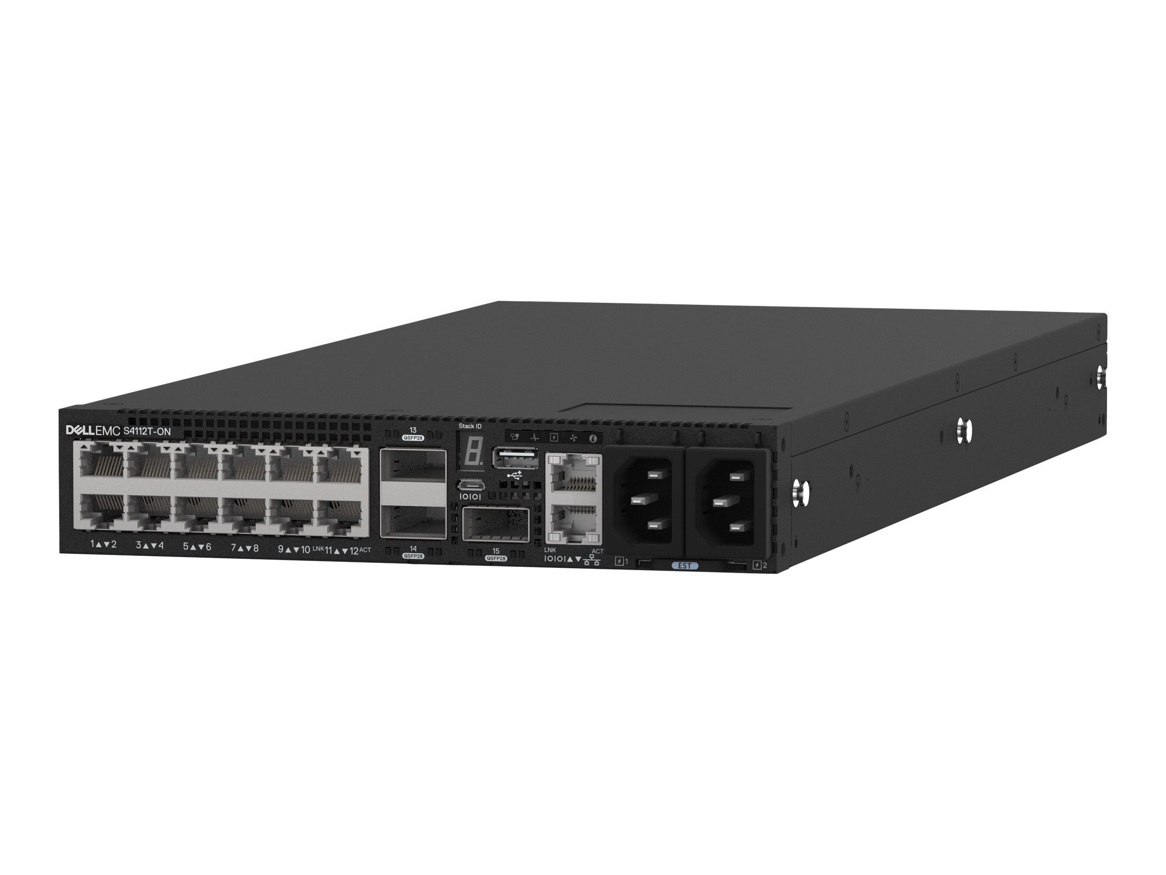 DELL EMC Switch S4112T 12 x 10GBaseT 3 x 100GbE QSFP28 IO to FAN 2 x AC PSU OS10