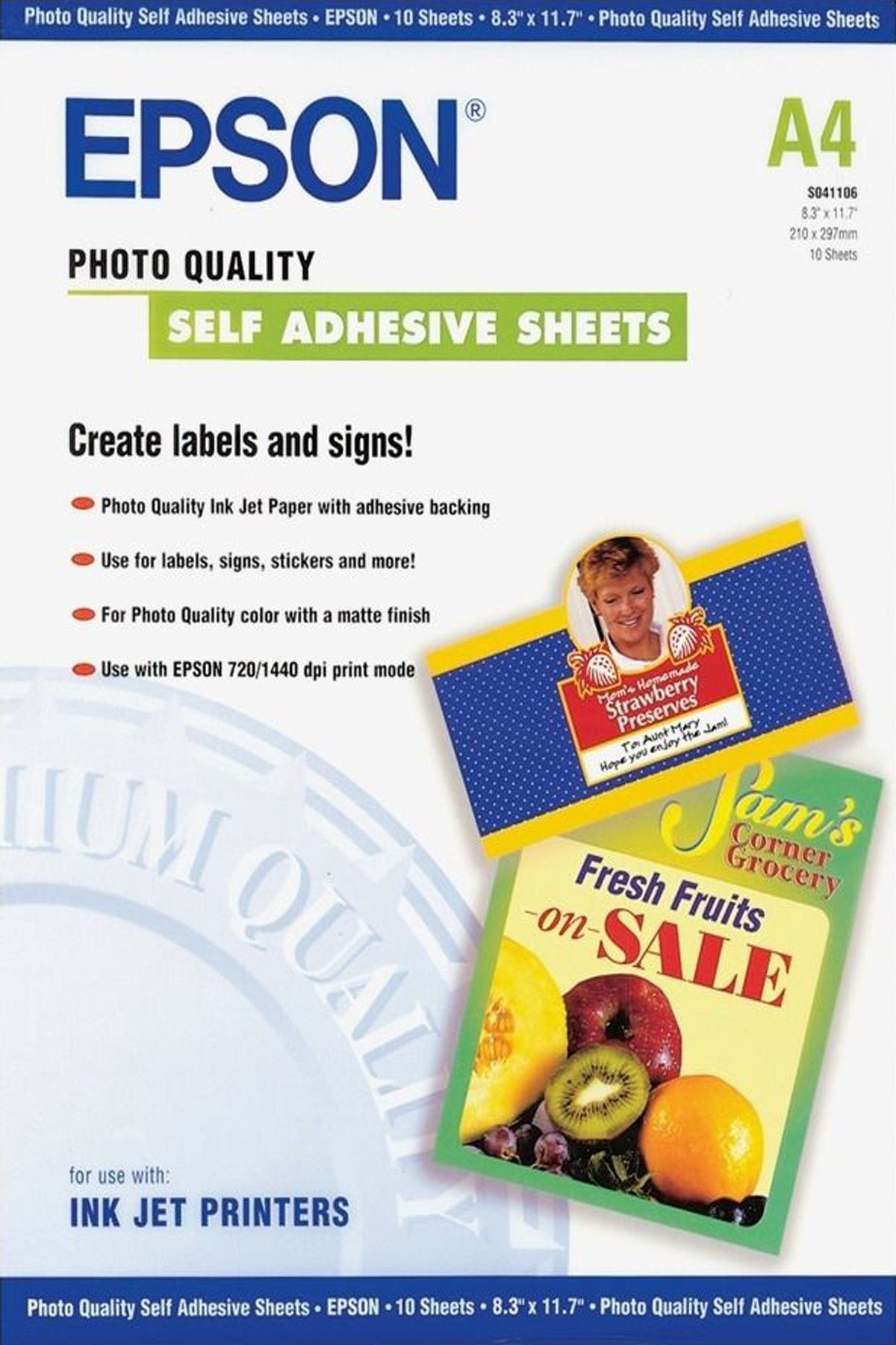 EPSON S041106 Self-adhesive Foto Papier inkjet 167g/m2 A4 10 Blatt 1er-Pack EPSON S041106 Self-adhesive Foto Papier inkjet 167g/m2 A4 10 Blatt 1er-Pack