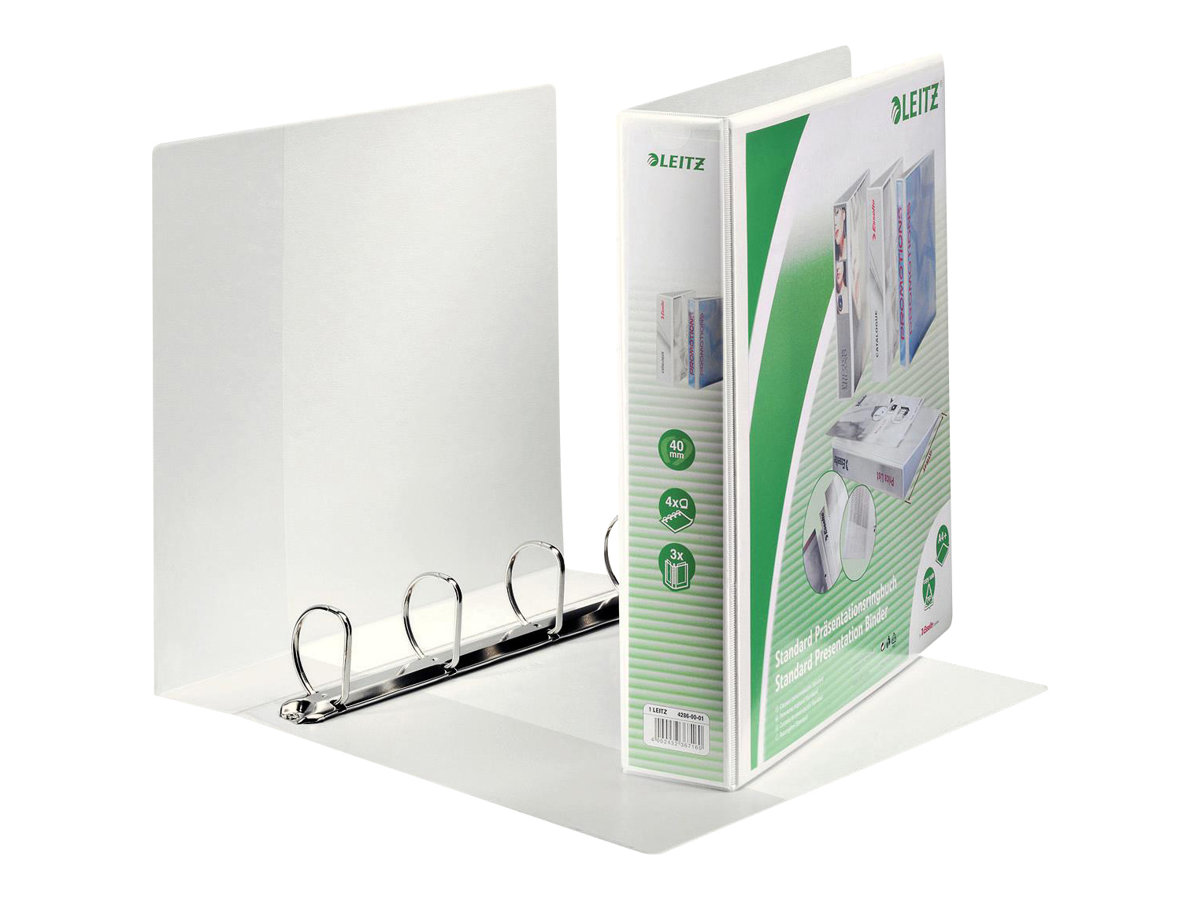 4 LEITZ Praesentationsringbuecher 4-Ringe weiss 6,3 cm DIN A4 4 LEITZ Praesentationsringbuecher 4-Ringe weiss 6,3 cm DIN A4