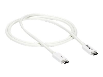 STARTECH.COM Thunderbolt 3 Cable - 20Gbps - 1m - White - Thunderbolt USB and DisplayPort Compatible