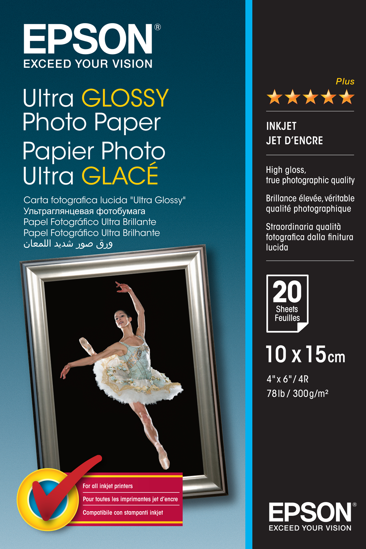 EPSON Ultra glaenzend Foto Papier inkjet 300g/m2 100x150mm 20 Blatt 1er-Pack EPSON Ultra glaenzend Foto Papier inkjet 300g/m2 100x150mm 20 Blatt 1er-Pack
