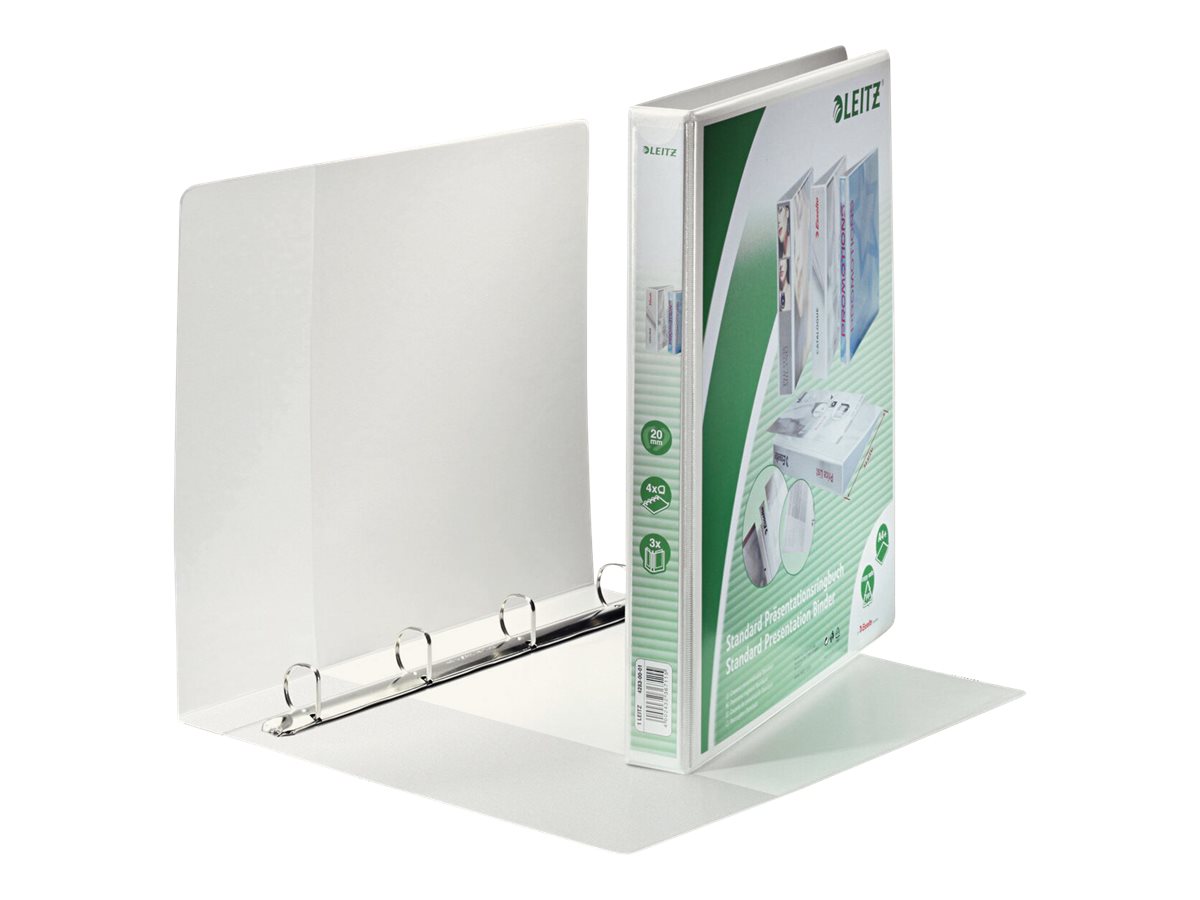 6 LEITZ Praesentationsringbuecher 4-Ringe weiss 3,7 cm DIN A4 6 LEITZ Praesentationsringbuecher 4-Ringe weiss 3,7 cm DIN A4