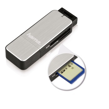 hama MultimicroSD, SD, MultiMediaCardKartenleser silber