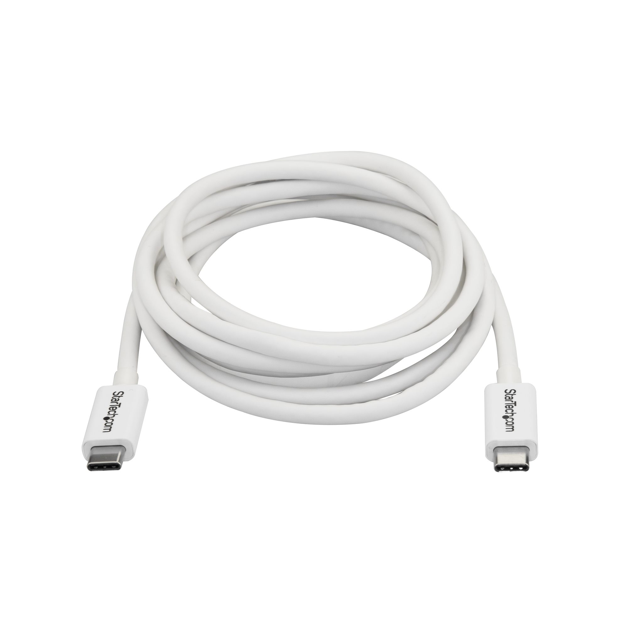 STARTECHCOM Thunderbolt 3 Kabel 20Gbits 2m Weiss 4K 60Hz Passiv Thunderbolt Kabel USB Typ C Lader