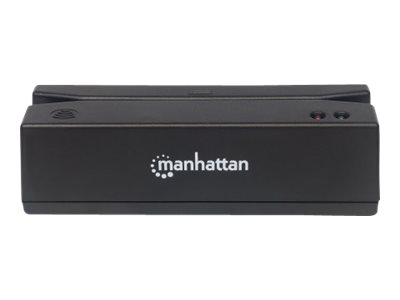 Manhattan USB-A Magnetic Strip Card Reader, Triple Track Reader, Keyboard Wedge Decoder, Cable 1.5m, Black, Three Year Warranty, Box - Magnetkartenleser (Spuren 1, 2 & 3)