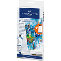 FABERCASTELL Acrylfarben farbsortiert 12 x 20,0 ml, 12 St