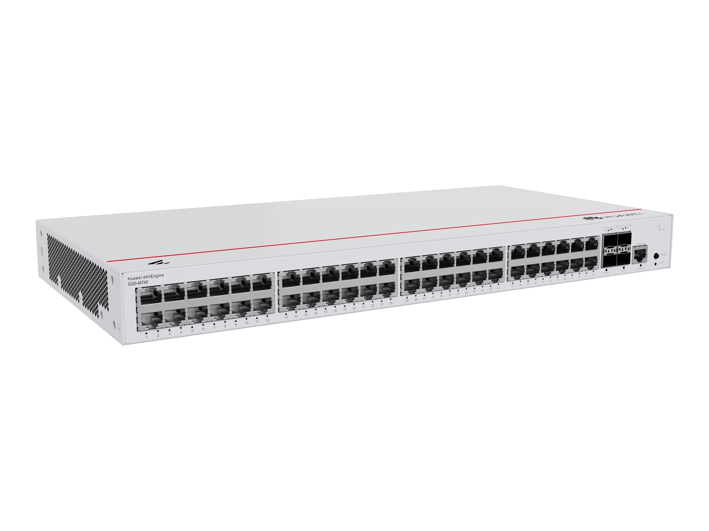 HUAWEI S220-48T4S 48x10/100/1000BASE-T ports 4xGE SFP ports built-in AC power eKit HUAWEI S220-48T4S 48x10/100/1000BASE-T ports 4xGE SFP ports built-in AC power eKit