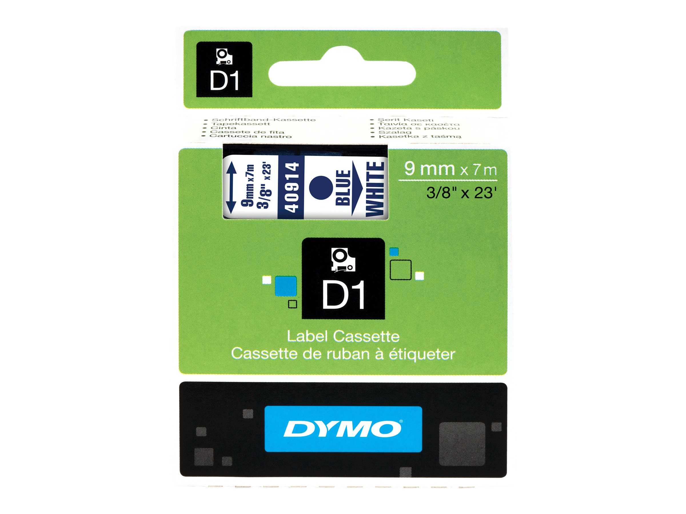 DYMO Schriftband D1 40914 S0720690, 9 mm blau auf weiÃ